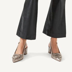 Dark Silver Heeled Slingback - Radley London Women