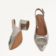 Dark Silver Heeled Slingback - Radley London Women