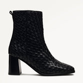 Black Weave Sqaure Toe Heeled Boot - Radley London Women