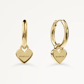Gold Hanging Heart Huggie Earrings - Radley London Women