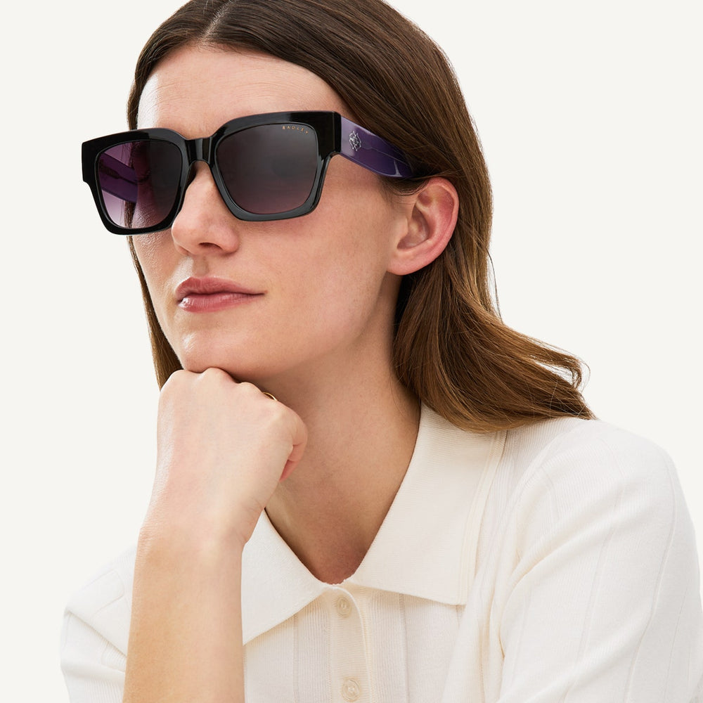 Black Oversized Square Eyed Sunglass - Radley London Women