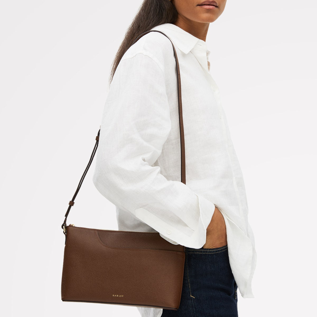 Chocolate Medium Ziptop East-West Cross Body Bag - Radley London Women