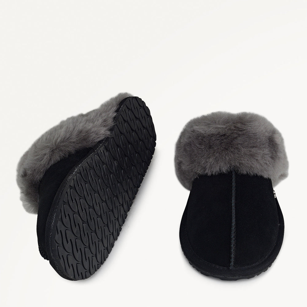 Black Seam Shearling Cuff Mule - Radley London Women