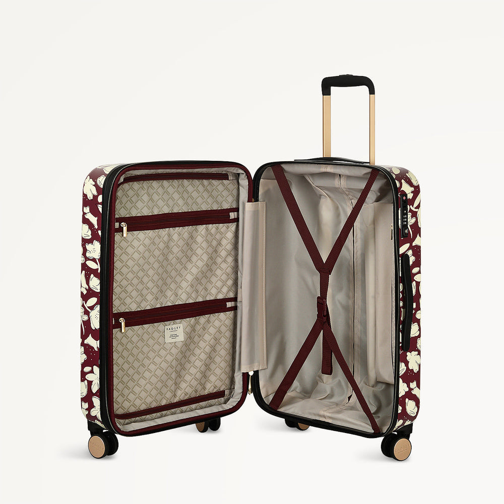 Thrift Floral 4 Wheel Medium Suitcase Dark Cherry - 112888 - Radley London Women